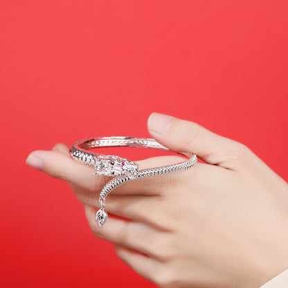 Bracelets Couple Dragon | Joncs Zodiaque Chinois Or & Argent