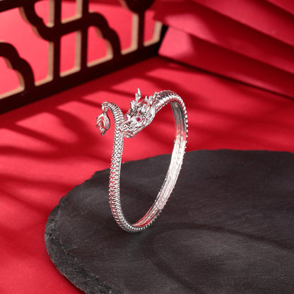 Bracelets Couple Dragon | Joncs Zodiaque Chinois Or & Argent