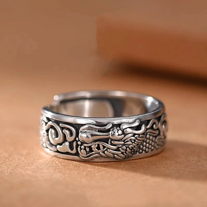 Dragon Totem Adjustable Ring | Antique Chinese Zodiac Jewelry
