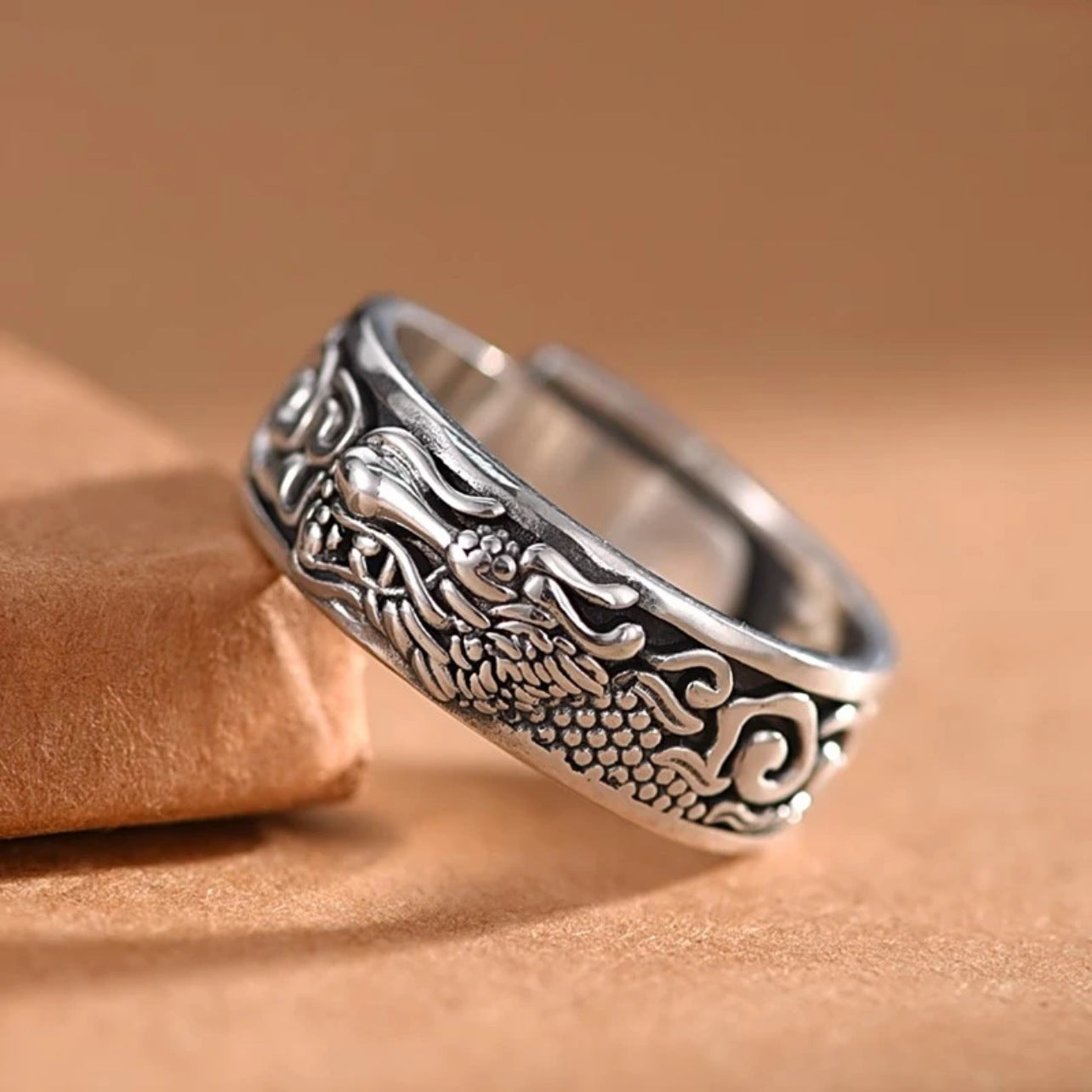 Dragon Totem Adjustable Ring | Antique Chinese Zodiac Jewelry