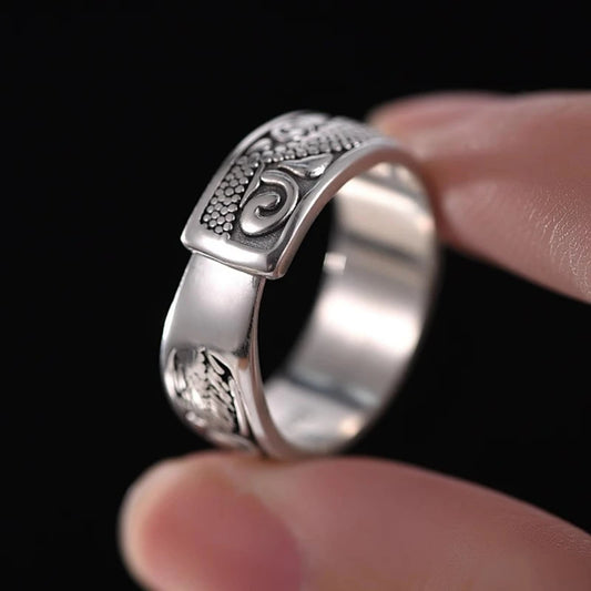 Dragon Totem Adjustable Ring | Antique Chinese Zodiac Jewelry