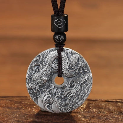 Dragon Zodiac ‌Ping'an Kou Pendant – 925 Sterling Silver