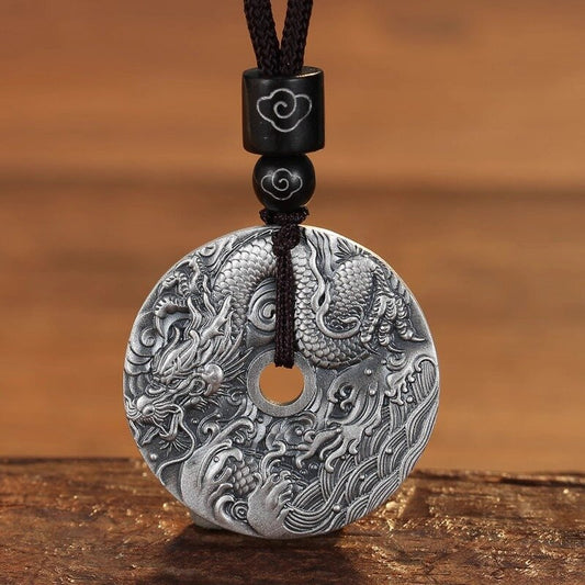 Dragon Zodiac ‌Ping'an Kou Pendant – 925 Sterling Silver