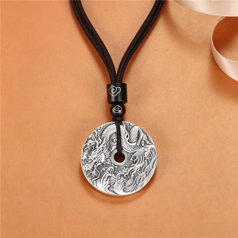 Dragon Zodiac ‌Ping'an Kou Pendant – 925 Sterling Silver