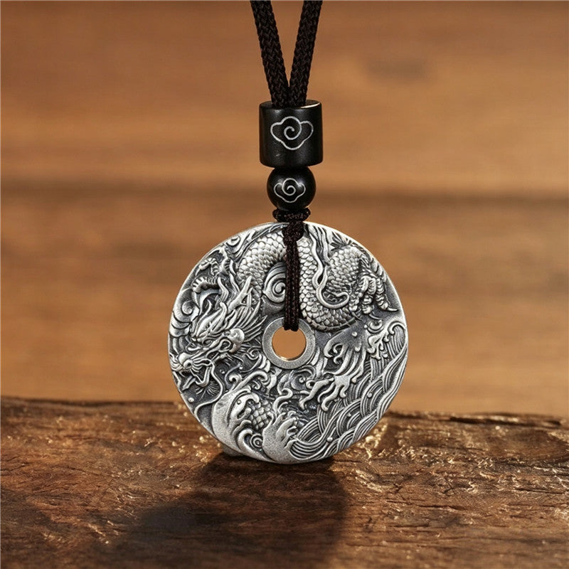 Dragon Zodiac ‌Ping'an Kou Pendant – 925 Sterling Silver