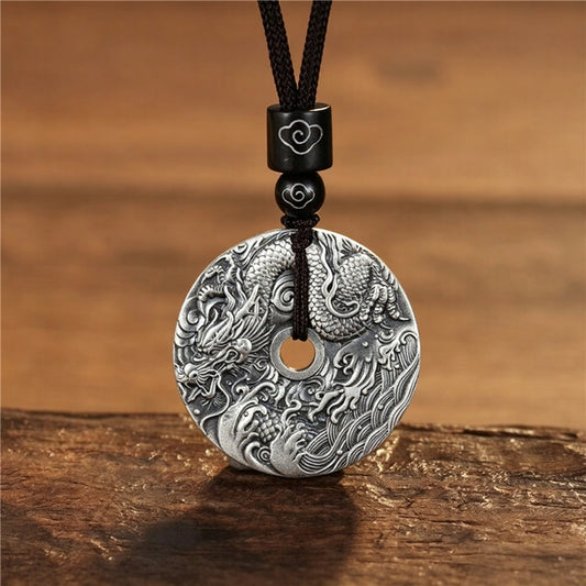 Dragon Zodiac ‌Ping'an Kou Pendant – 925 Sterling Silver