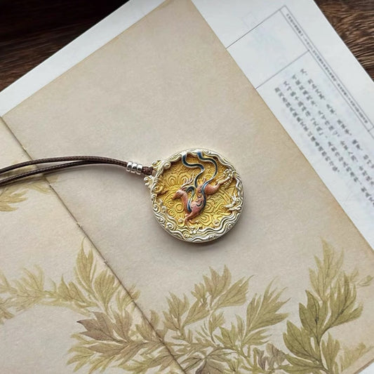 Dunhuang Nine Colored Deer Enamel Pendant Necklace