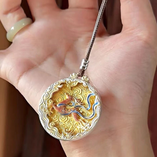 Dunhuang Nine Colored Deer Enamel Pendant Necklace