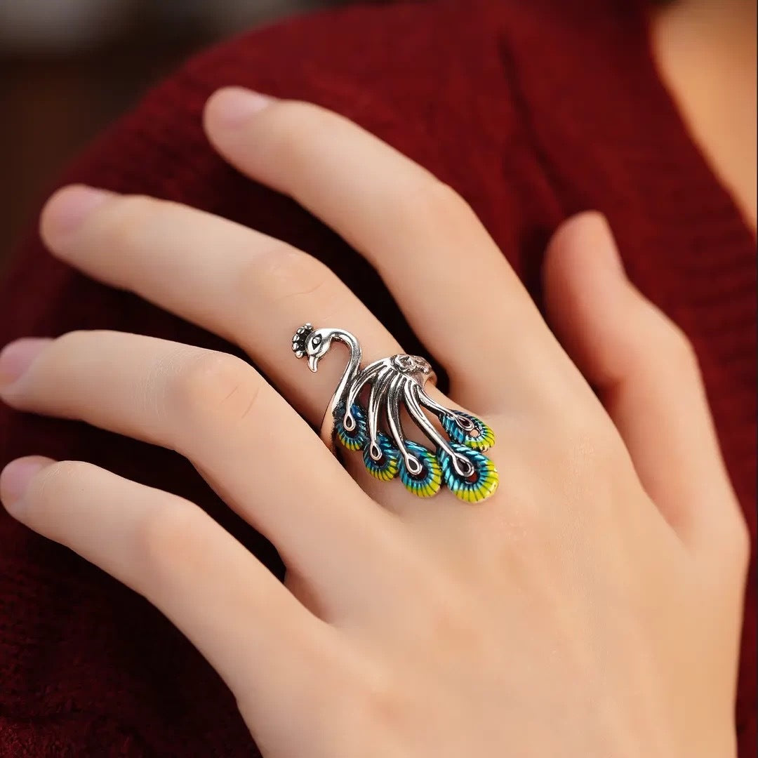Enamel Phoenix Ring | Chinese Cloisonné-Style Jewelry