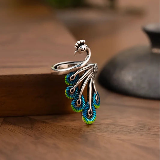Enamel Phoenix Ring | Chinese Cloisonné-Style Jewelry