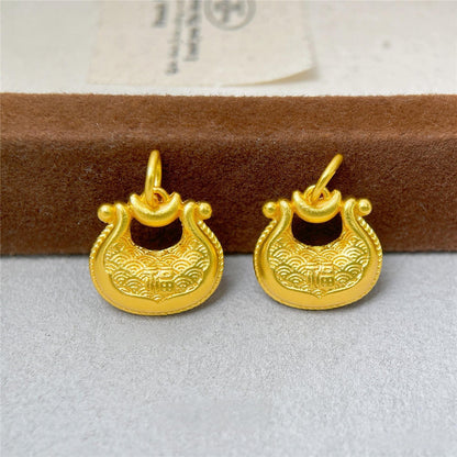 Gold-Plated Fu Ingot Pendant Necklace | Chinese Good Luck Jewelry
