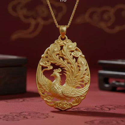 Gold Phoenix Pendant Necklace | Chinese-Inspired Jewelry