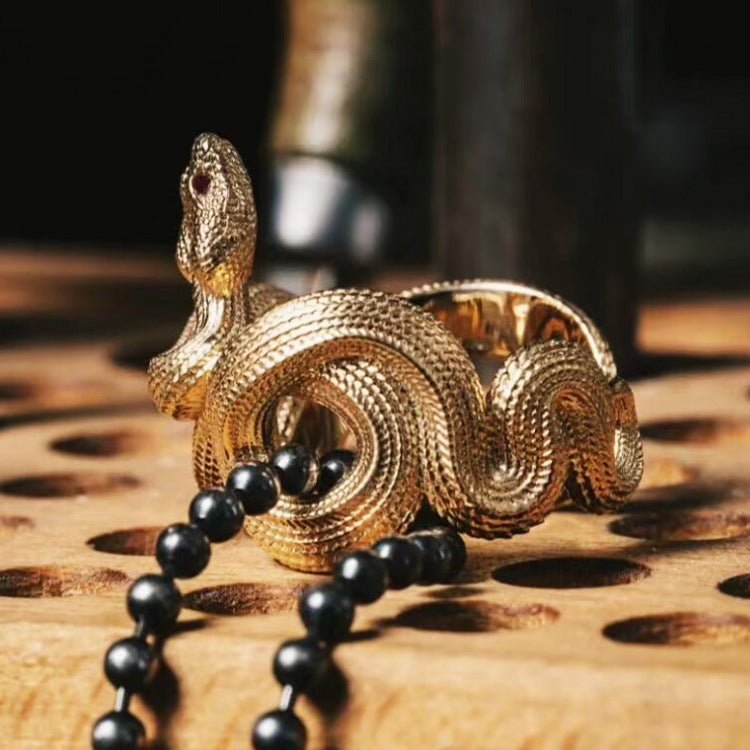 Gold Snake Ring | Vintage Serpent Statement Ring