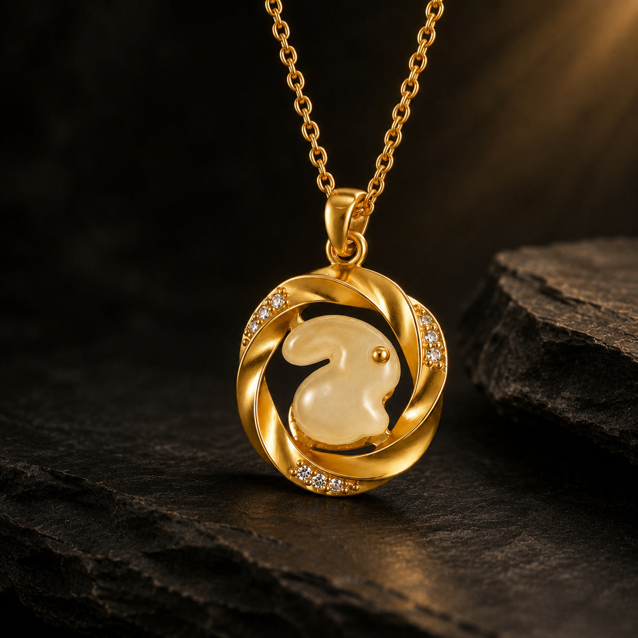 Hetian Jade Rabbit Necklace | 925 Sterling Silver Rabbit Pendants