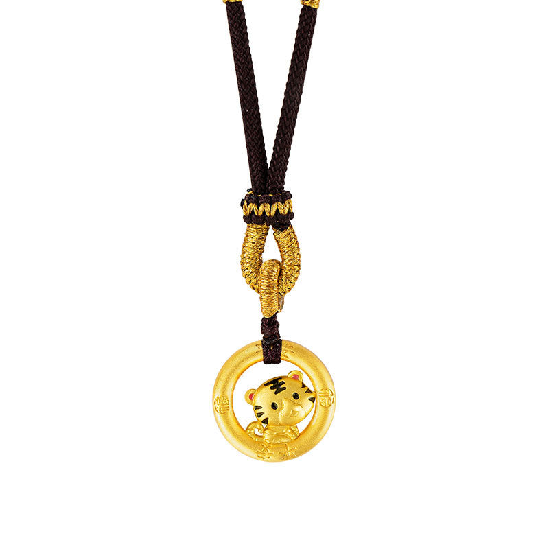 Chinese Zodiac Pendant Necklace 925 Sterling Silver | Ping An Buckle Lucky Charm