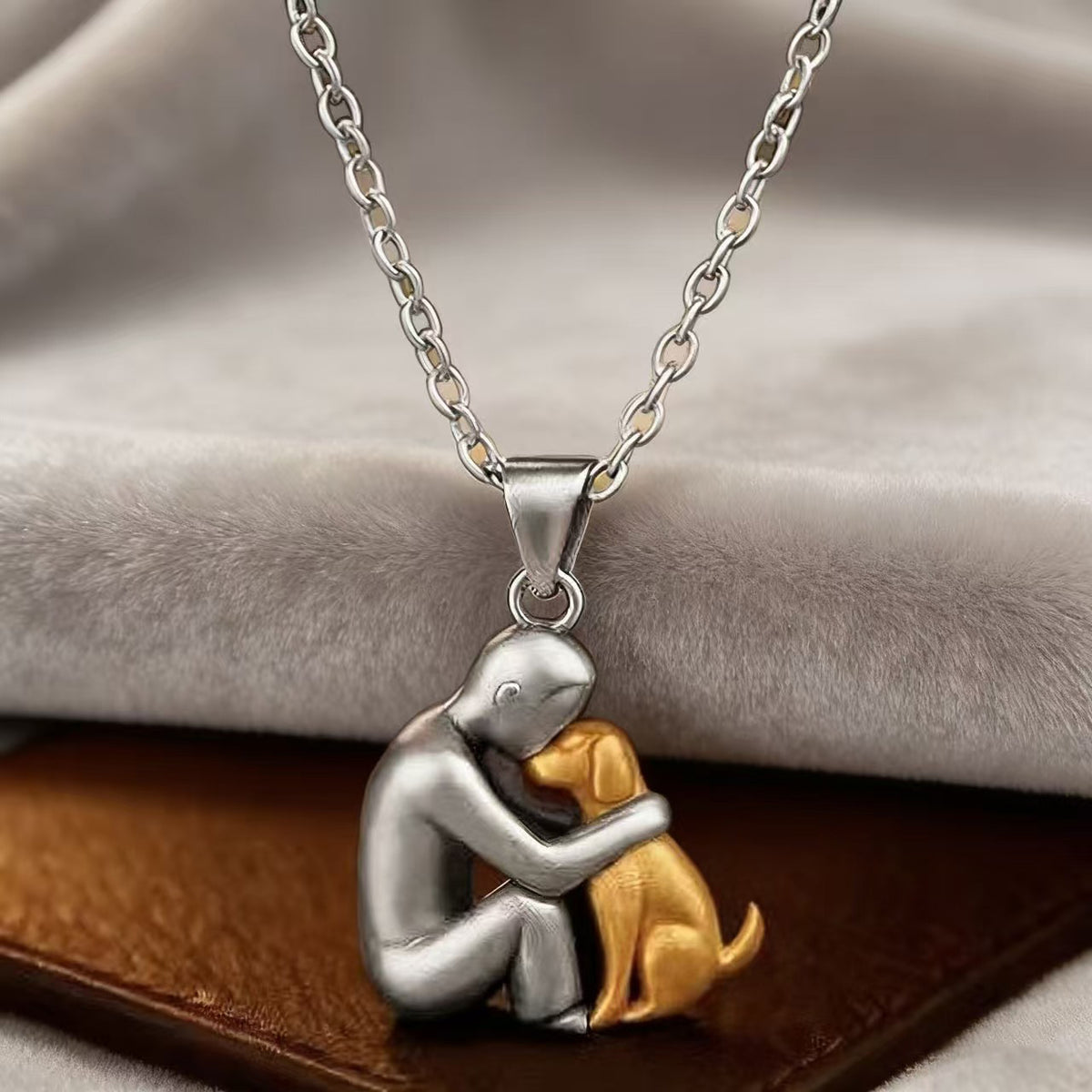 Collar de cachorro abrazado para madre e hijo | Regalo familiar