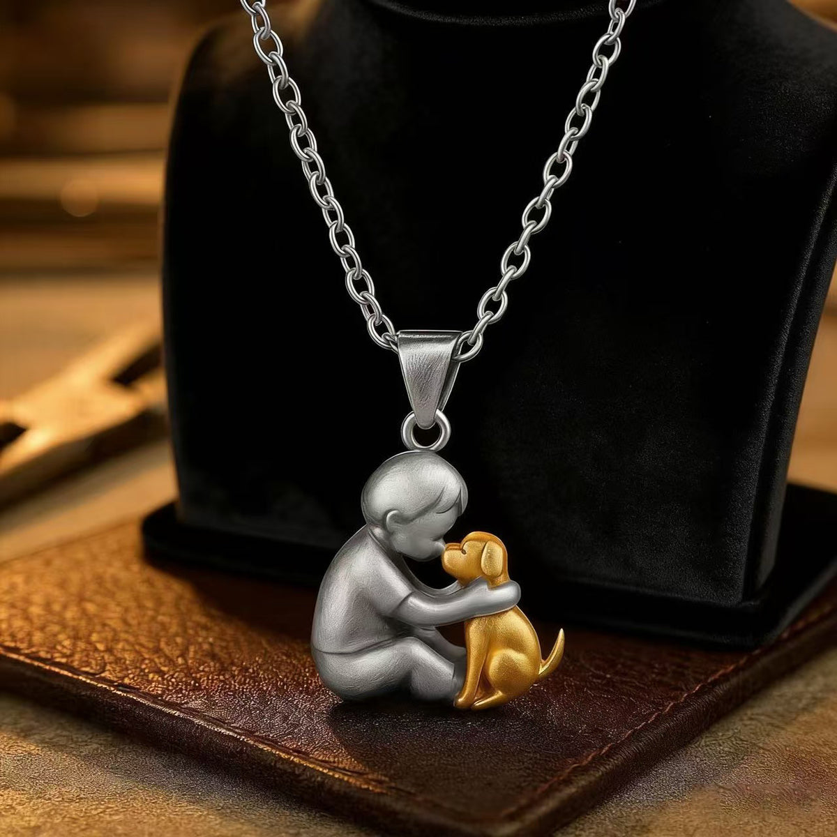 Collar de cachorro abrazado para madre e hijo | Regalo familiar