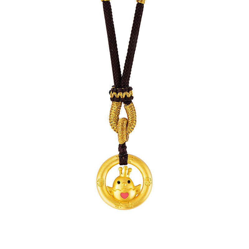 Chinese Zodiac Pendant Necklace 925 Sterling Silver | Ping An Buckle Lucky Charm