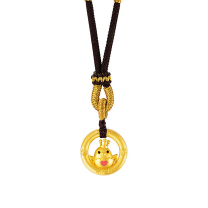 Chinese Zodiac Pendant Necklace 925 Sterling Silver | Ping An Buckle Lucky Charm