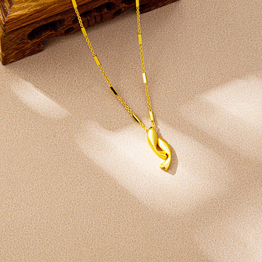 Koi Fish Pendant Necklace | Gold-Plated Chinese Jewelry