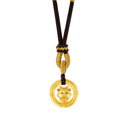 Chinese Zodiac Pendant Necklace 925 Sterling Silver | Ping An Buckle Lucky Charm