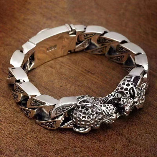 Men's Tiger Head Bracelet | Chinese Tiger Jewelry