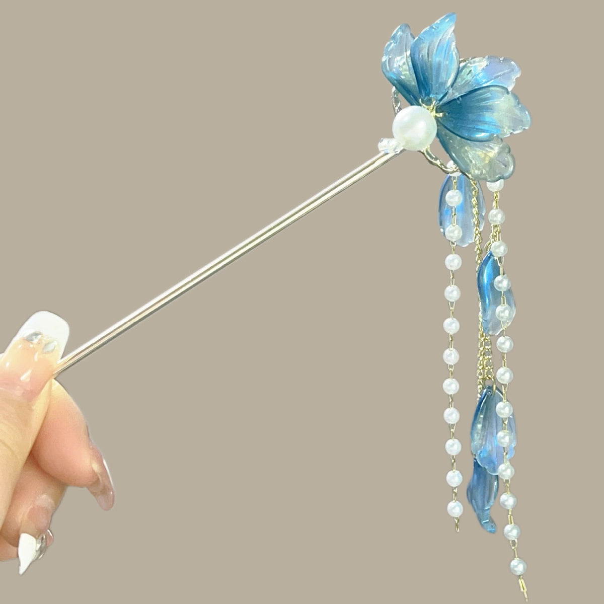 Pearl Tassel Hair Stick - Flower Chinese Hairpin