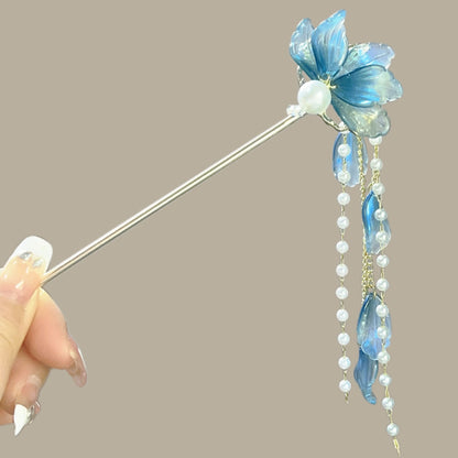 Pearl Tassel Hair Stick - Flower Chinese Hairpin