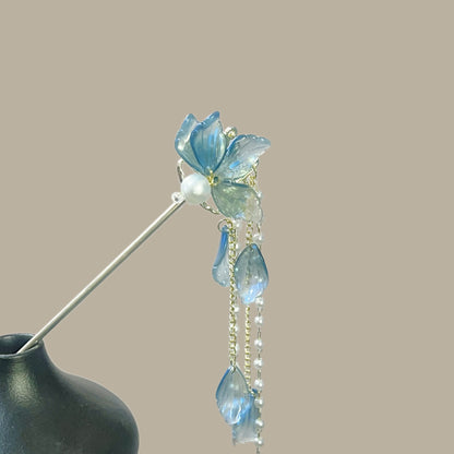 Pearl Tassel Hair Stick - Flower Chinese Hairpin