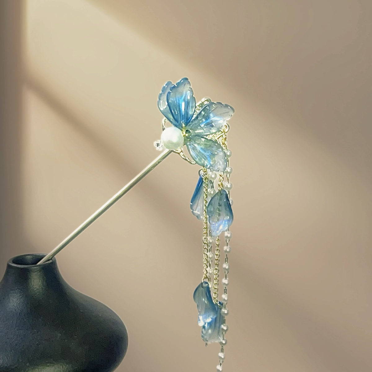 Pearl Tassel Hair Stick - Flower Chinese Hairpin