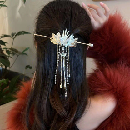 Stylet à cheveux Phénix avec pompons style perles
