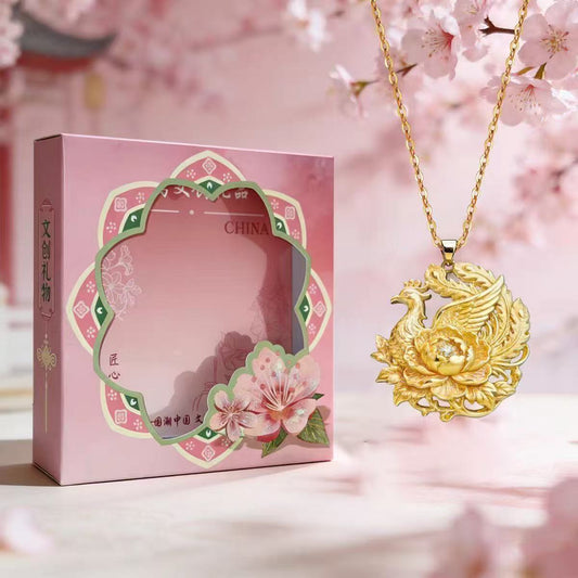 Phoenix and Lotus Necklace | Chinese Phoenix Pendant