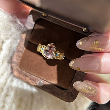 Purple Gourd Ring for Women | Adjustable Chinese Gourd Ring