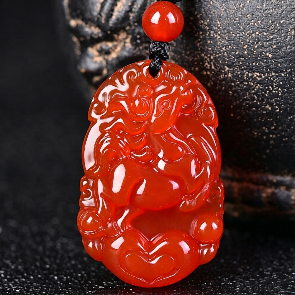 Red Agate Chinese Zodiac Pendant