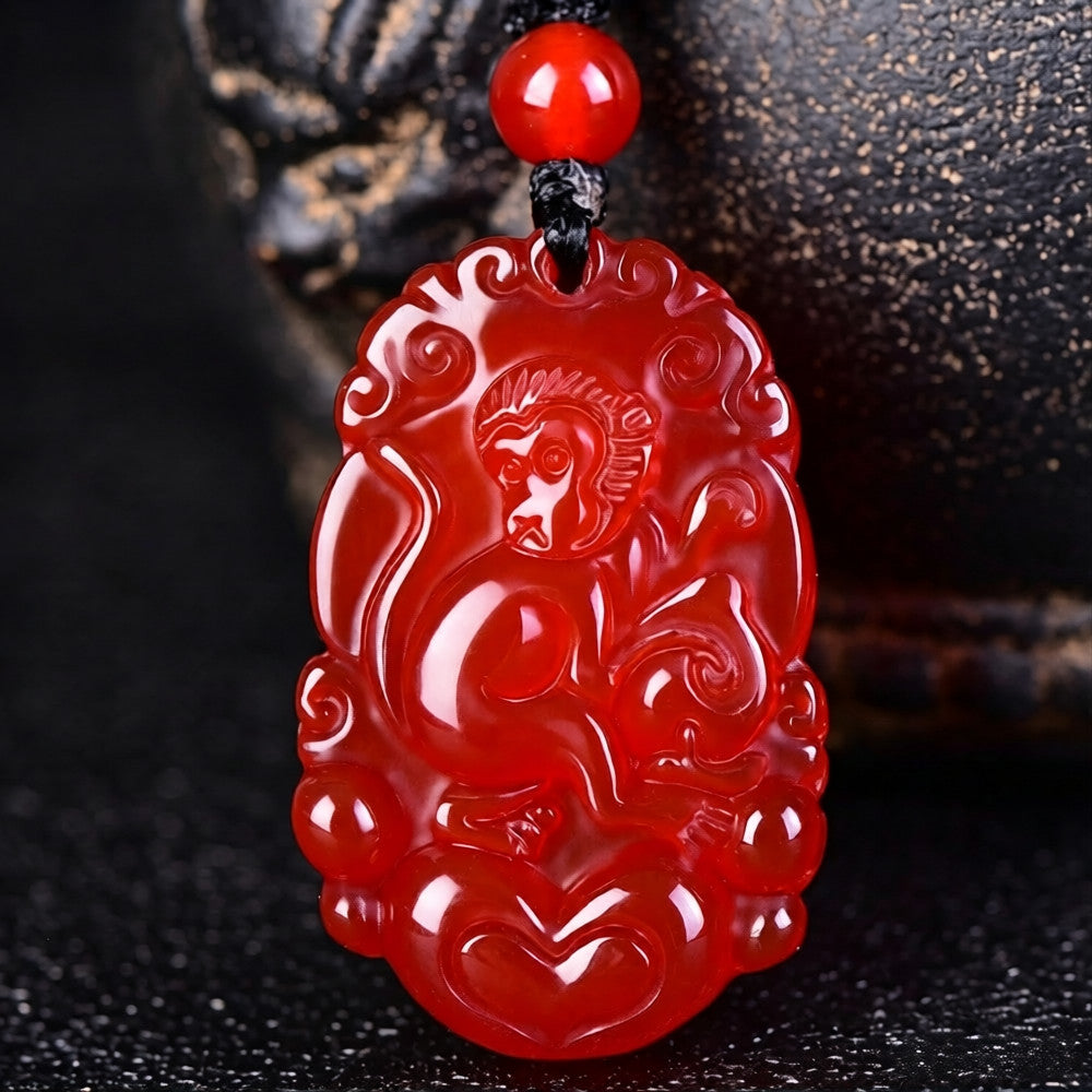 Red Agate Chinese Zodiac Pendant