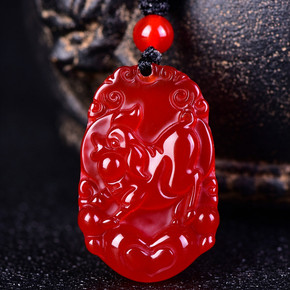 Red Agate Chinese Zodiac Pendant
