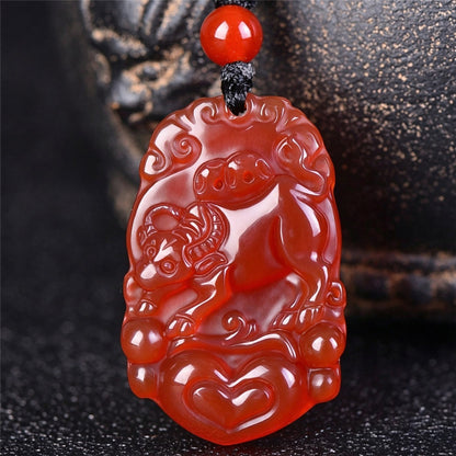 Red Agate Chinese Zodiac Pendant