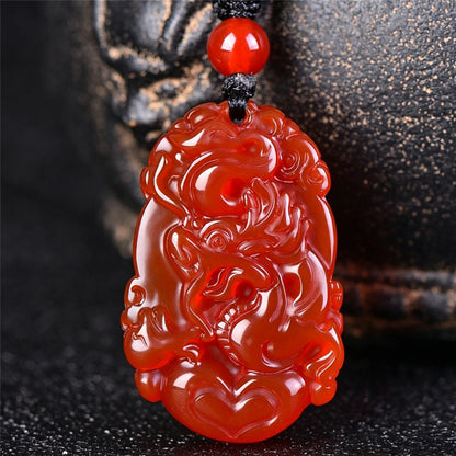 Red Agate Chinese Zodiac Pendant