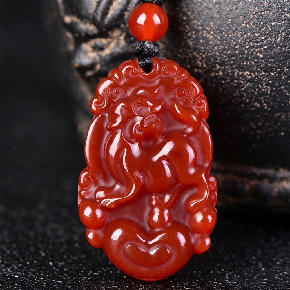 Red Agate Chinese Zodiac Pendant