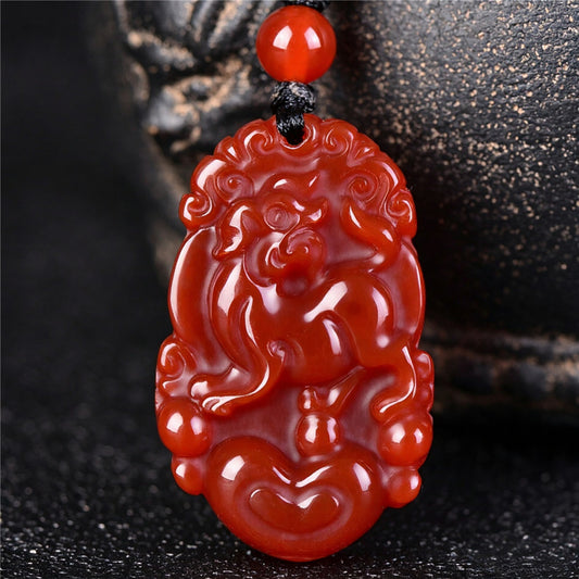 Red Agate Chinese Zodiac Pendant