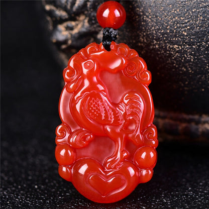 Red Agate Chinese Zodiac Pendant