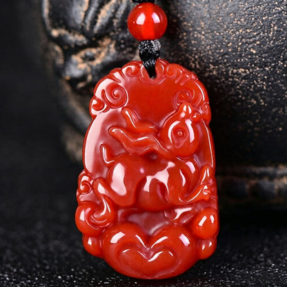 Red Agate Chinese Zodiac Pendant