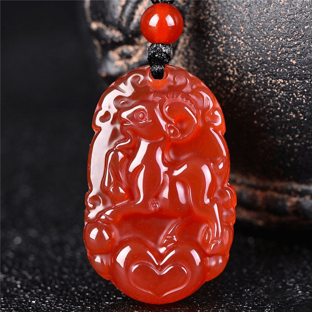 Red Agate Chinese Zodiac Pendant