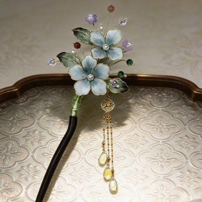 Handmade Sandalwood Hair Stick with Flower