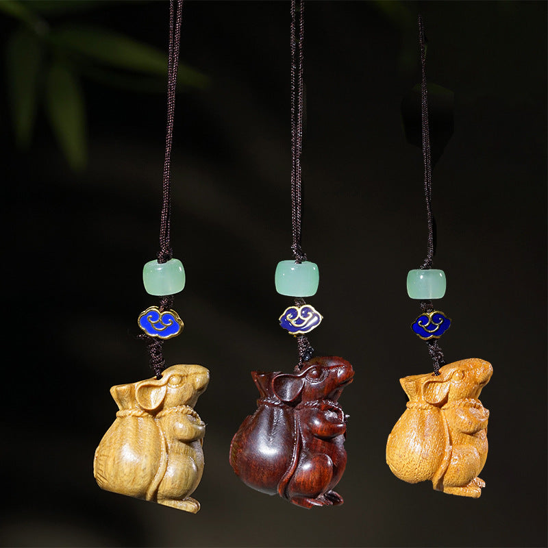 Sandalwood Rat Keychain | Chinese Zodiac Wealth Charm