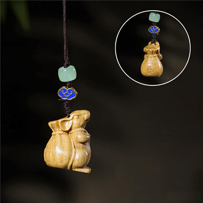 Sandalwood Rat Keychain | Chinese Zodiac Wealth Charm