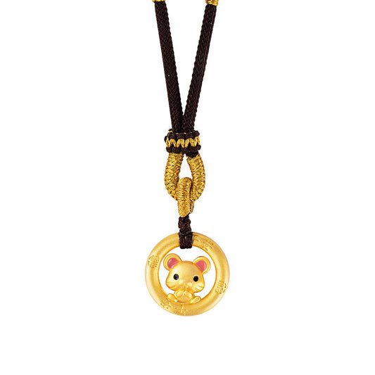 Chinese Zodiac Pendant Necklace 925 Sterling Silver | Ping An Buckle Lucky Charm