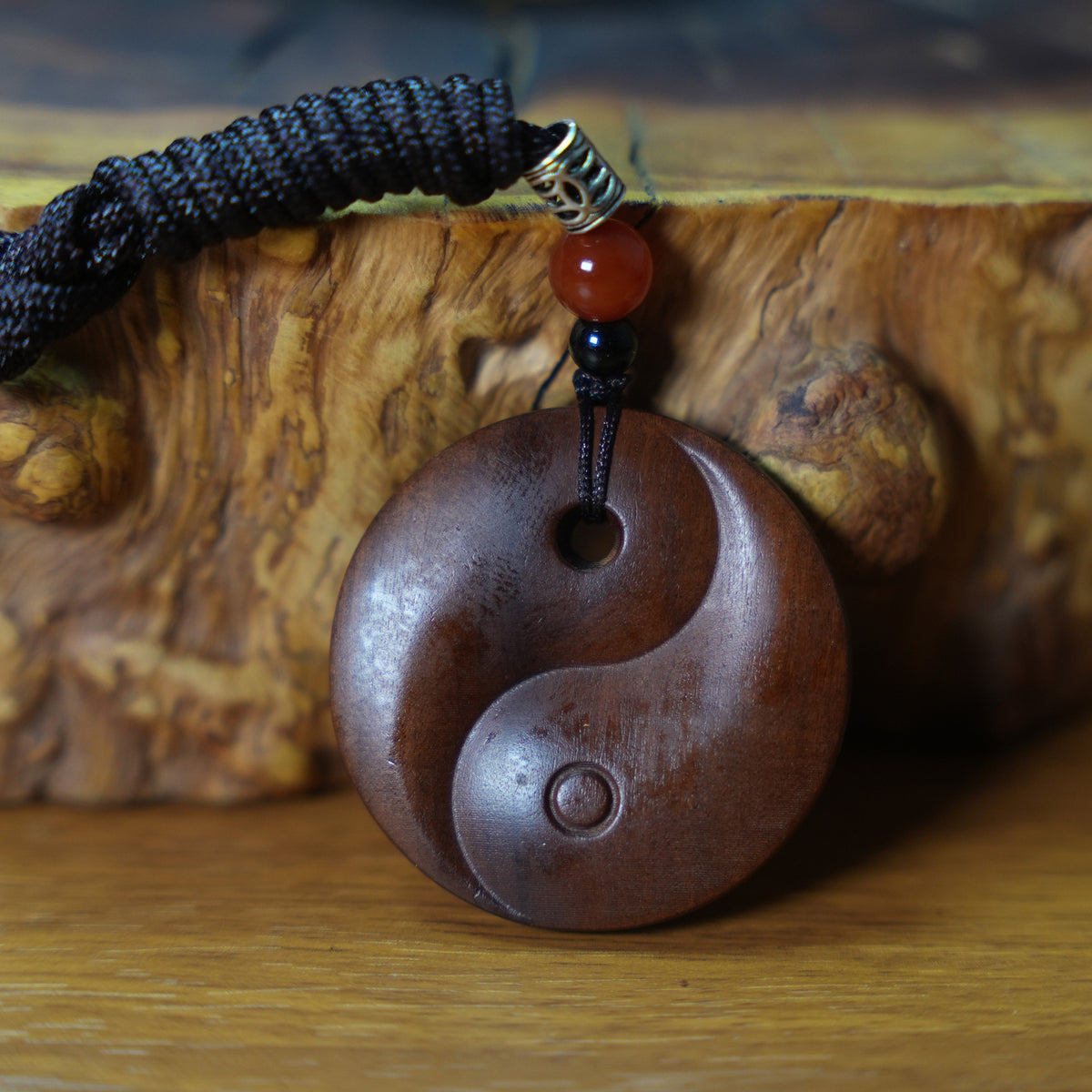 Taiji Bagua Pendant in Jujube & Peach Wood