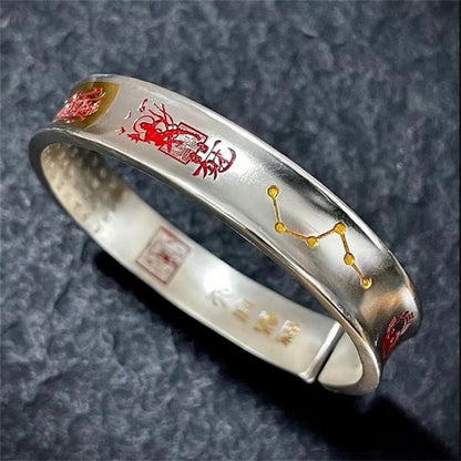Taoist Calming Mantra Bracelet – Golden Light Script Taiji Bagua Cuff