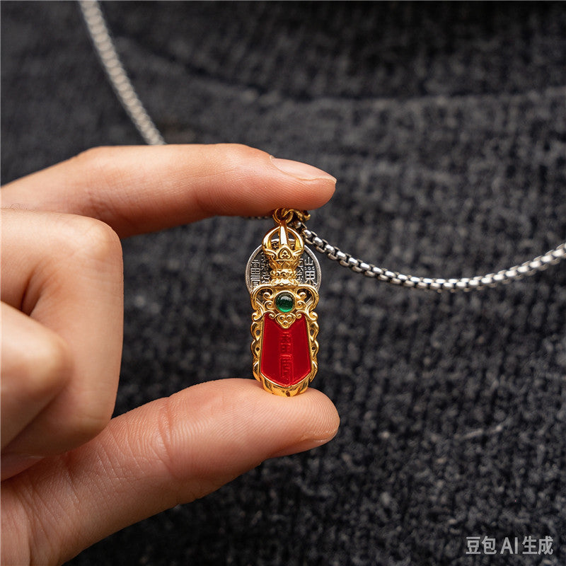Taoist Bagua Shan Gui Sword Pendant Necklace